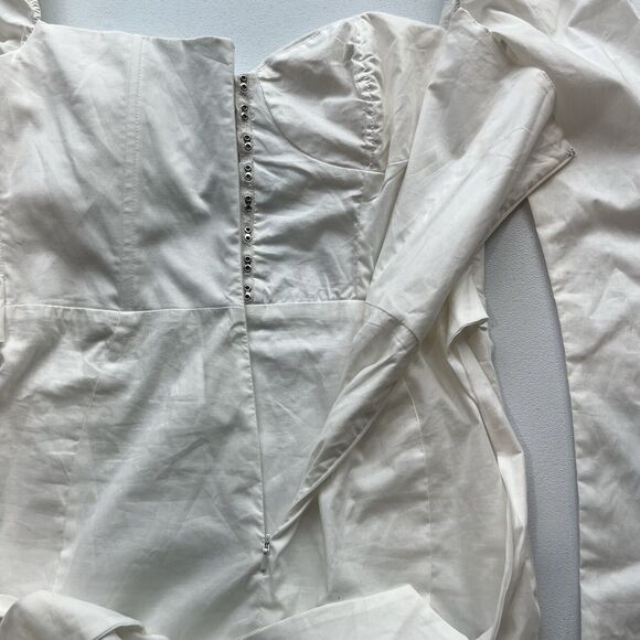 Nat & Liv Regina Dress White Size Medium Corset‎ Long Sleeve Mini Dress - Picture 4 of 6